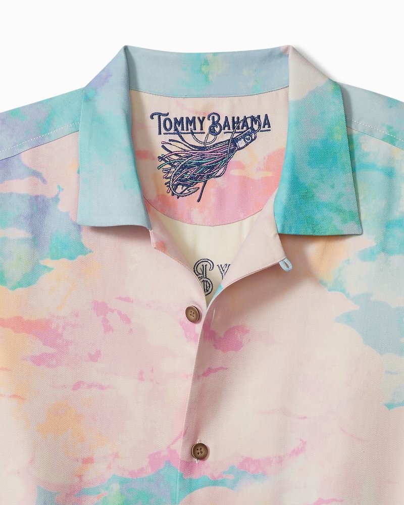 Tommy Bahama Shirt Mens XL 100% Silk Orange Koi Fish Short Sleeve Button Up  Camp