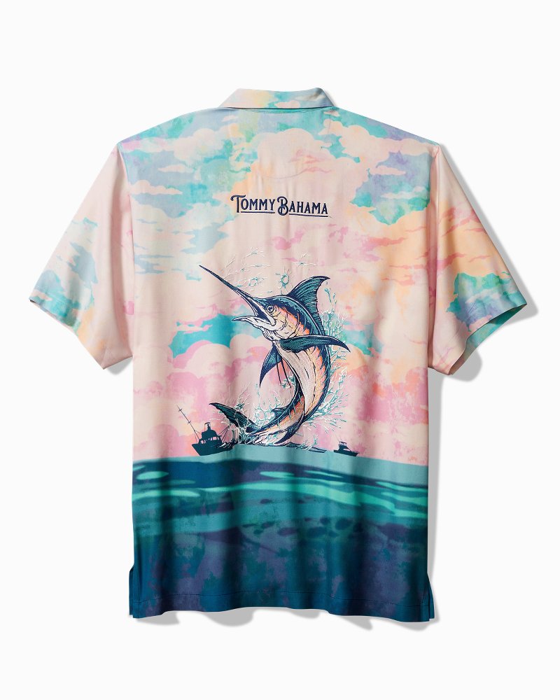 Men's UV 50 Fishing Shirt - Pink Sailfish, White UK