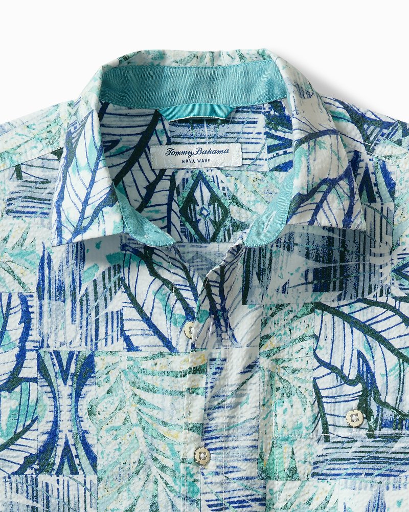 Tommy Bahama Bermuda Batik Nova Wave Camp Shirt Blue Freeze / L