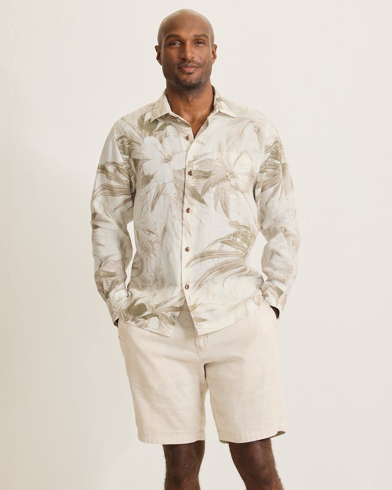 Flora Oasis Long-Sleeve Linen Shirt