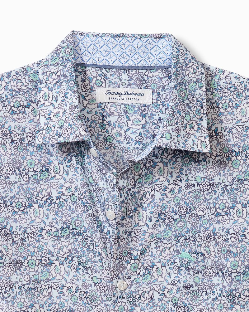 Sarasota Stretch Blue Flora IslandZone® Shirt