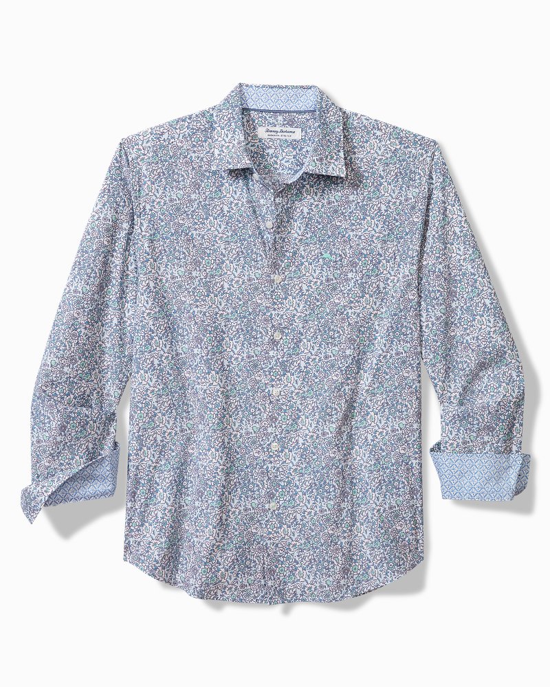 Sarasota Stretch Blue Flora IslandZone® Shirt