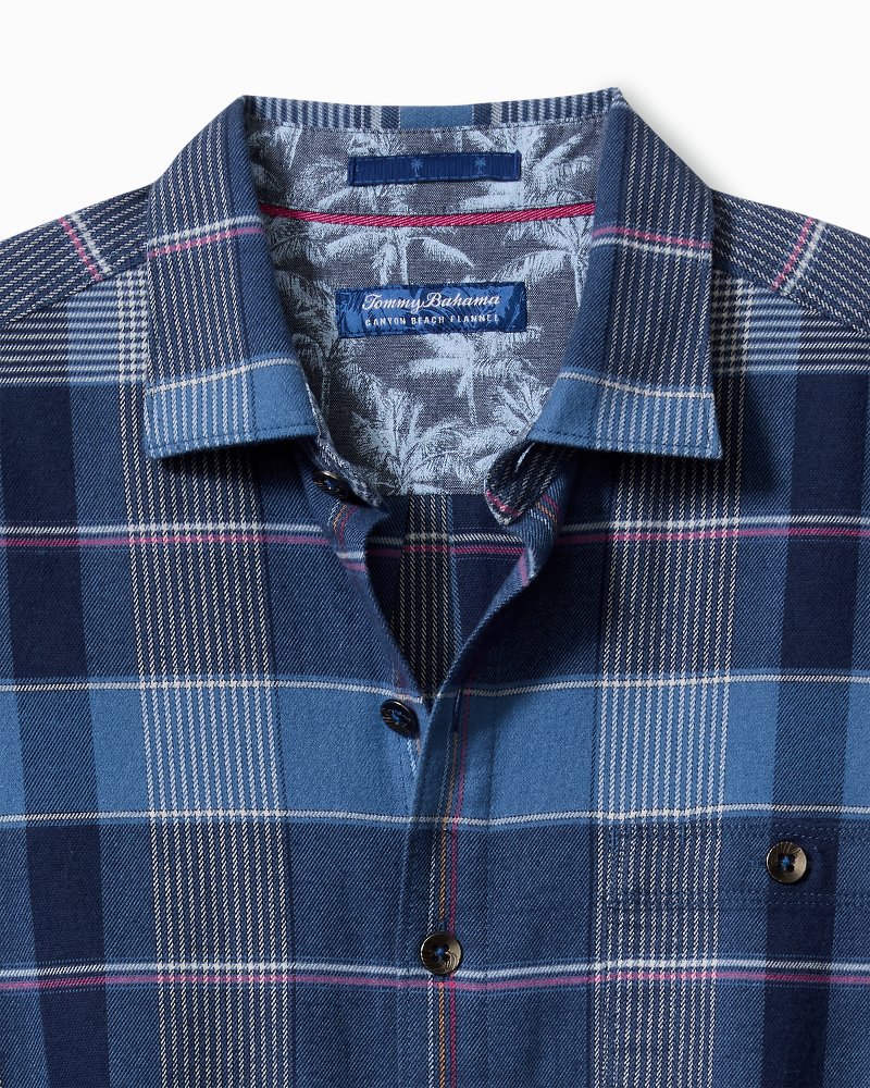 Canyon Beach Pebble Cay Plaid Stretch Flannel Shirt