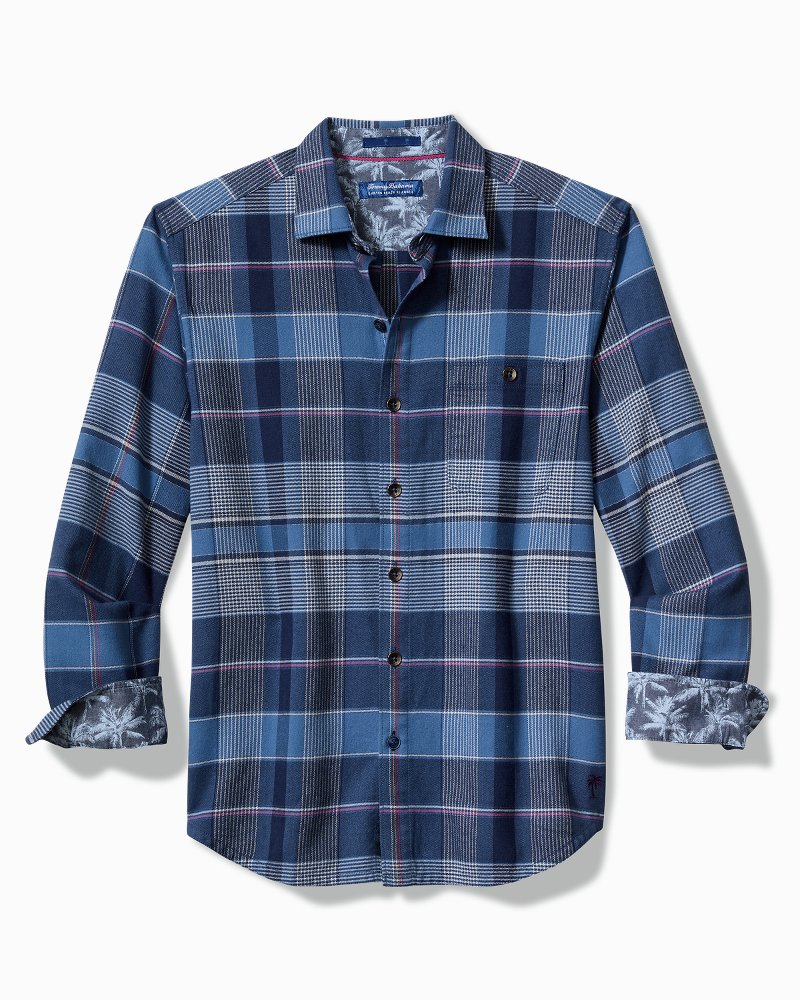 Canyon Beach Pebble Cay Plaid Stretch Flannel Shirt