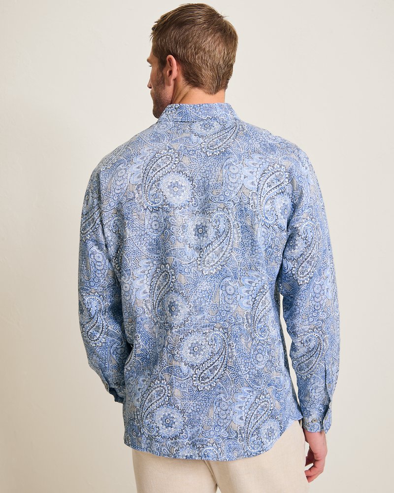 Thumbnail for Blue Seas Medallion Linen Shirt