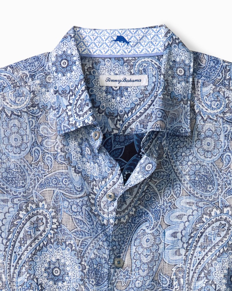 Thumbnail for Blue Seas Medallion Linen Shirt