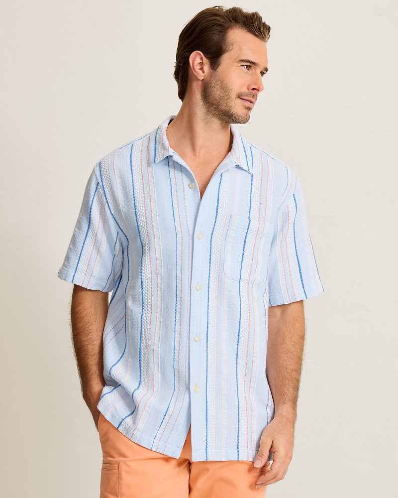 Milano Stripe Cotton Camp Shirt