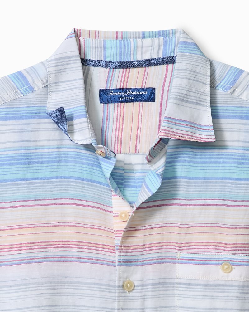 Sand Sicily Stripe Linen-Blend Shirt