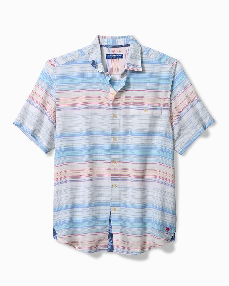 Sand Sicily Stripe Linen-Blend Shirt