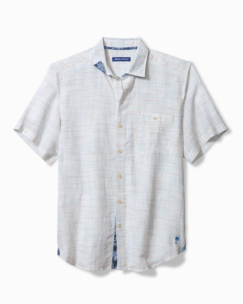 Sand Prism Check Linen-Blend Shirt