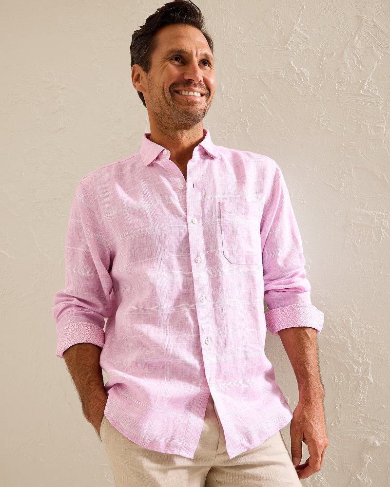 Thumbnail for Paradisio Plaid Linen Shirt