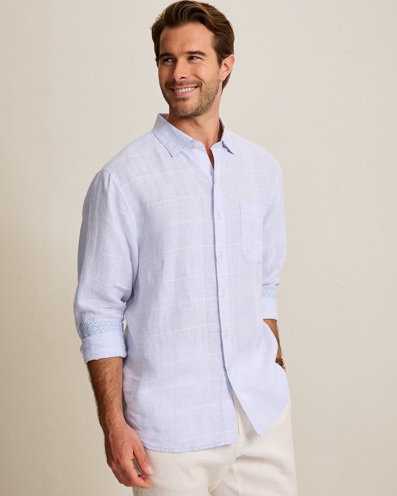 Paradisio Plaid Linen Long-Sleeve Shirt thumbnail 3