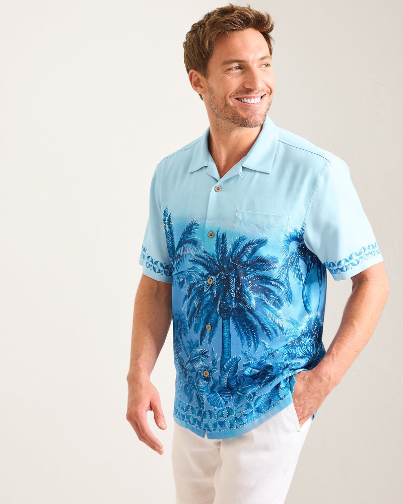 Hibiscus Hues Silk Camp Shirt