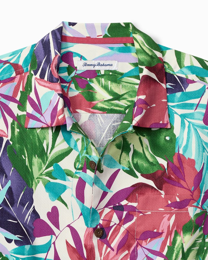Fuego Fronds Silk-Blend IslandZone Camp Shirt