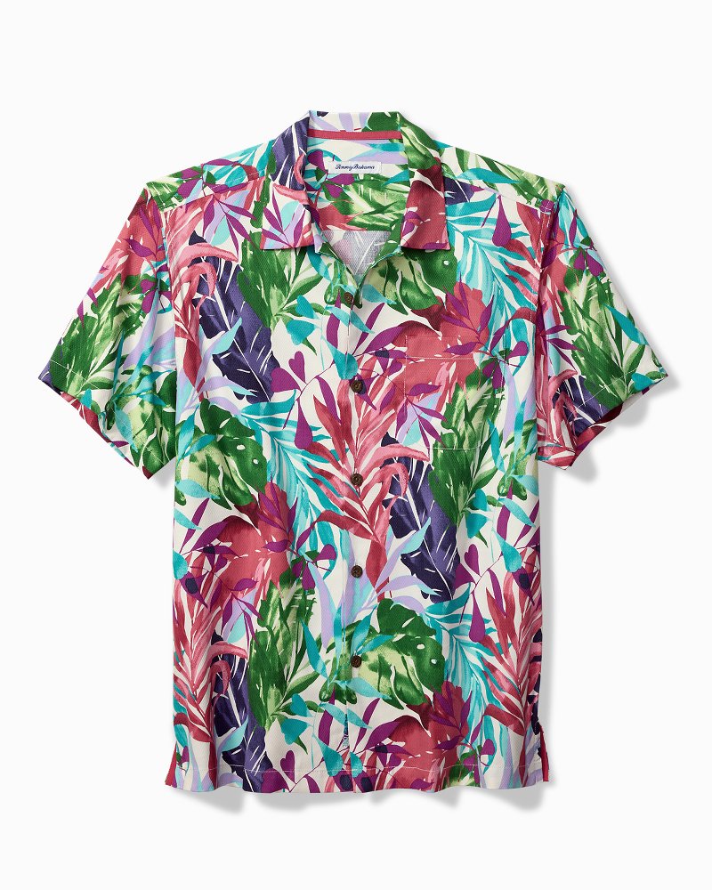 Fuego Fronds Silk-Blend IslandZone Camp Shirt