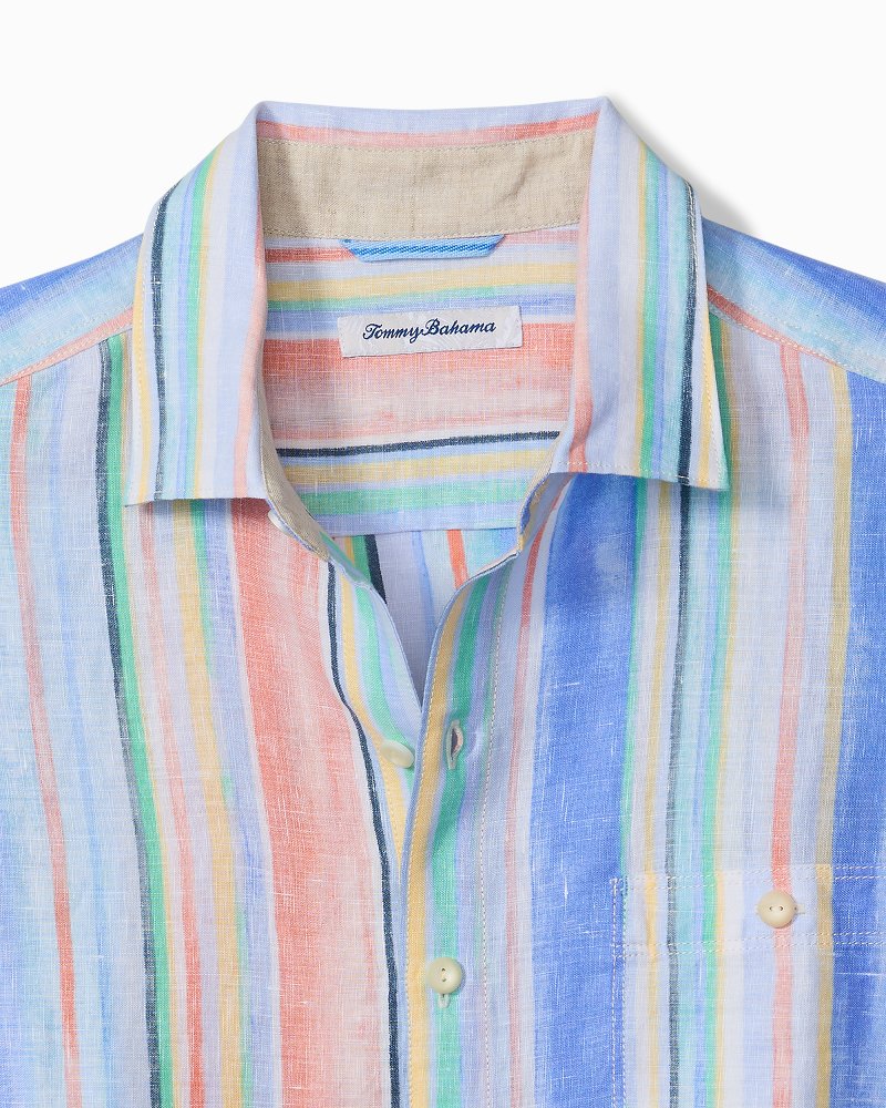 Paloma Stripe Long-Sleeve Linen Shirt