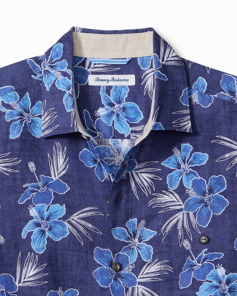 Hibiscus Oasis Long-Sleeve Linen Shirt