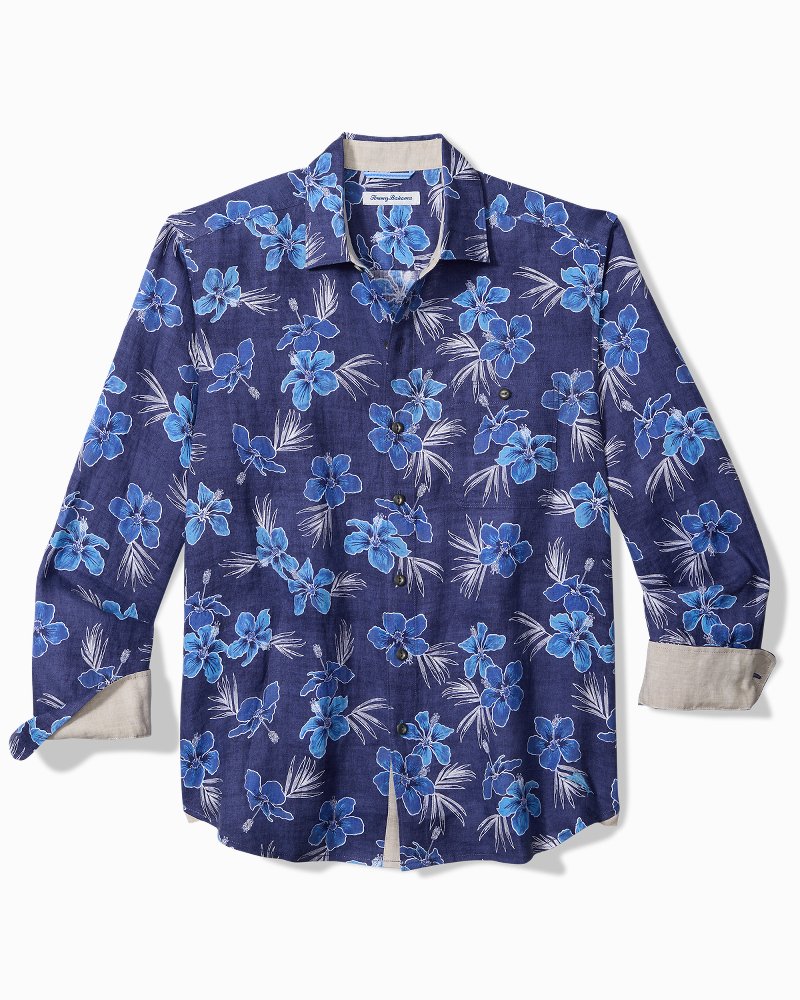 Hibiscus Oasis Long-Sleeve Linen Shirt