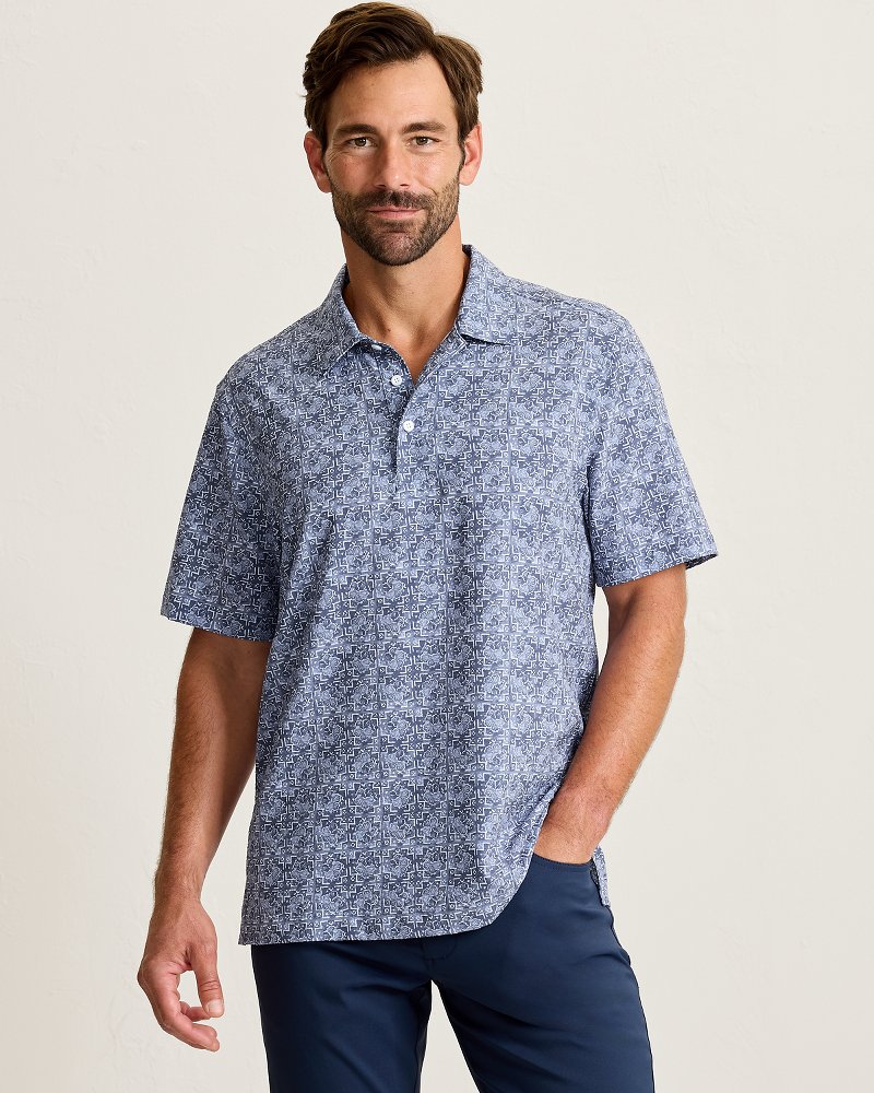Bahama Coast Flora Tiles IslandZone Polo