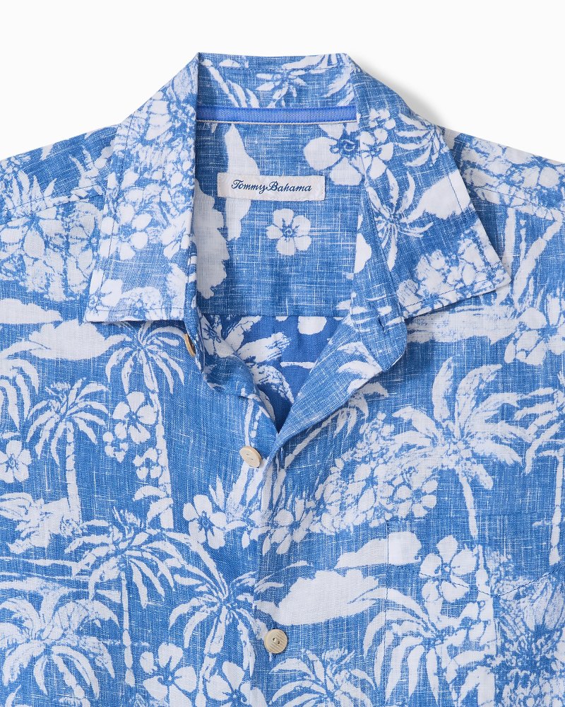 Palms Away Linen Camp Shirt