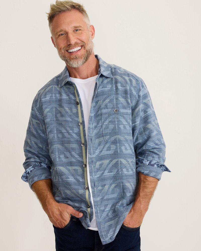 Ombré Blues Shirt Jacket