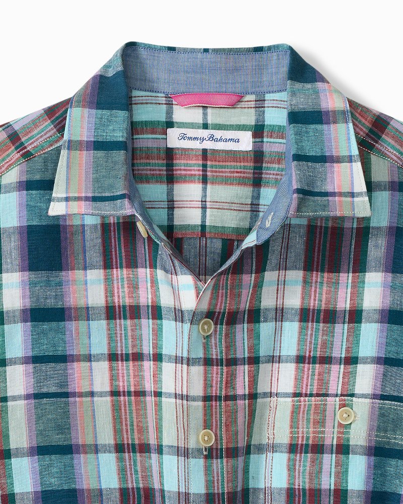 Barbados Breeze Tavira Check Stretch-Linen Shirt