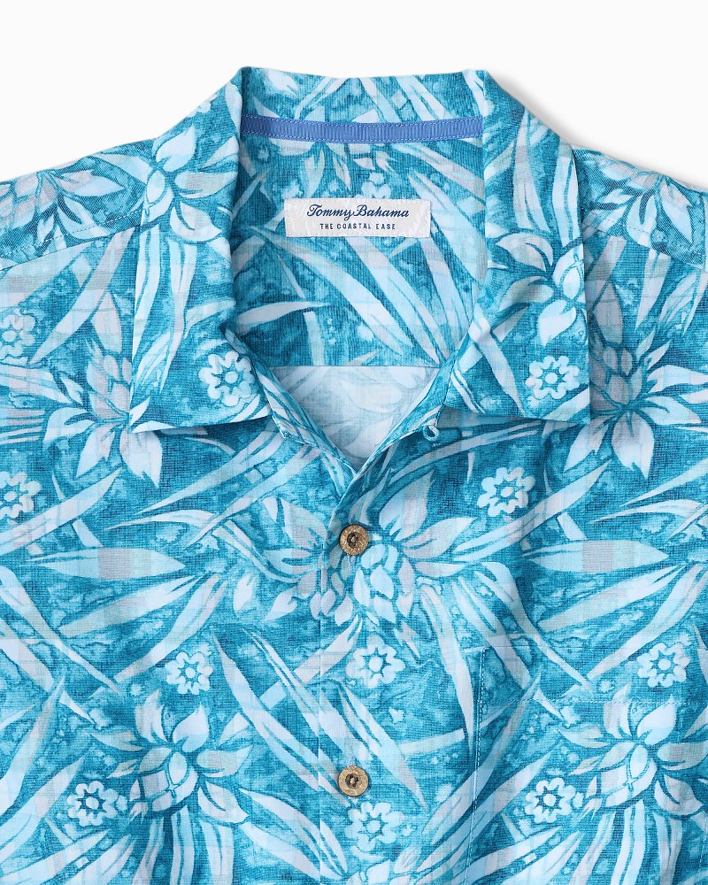 Coastal Ease Aqua Flora IslandZone Camp Shirt