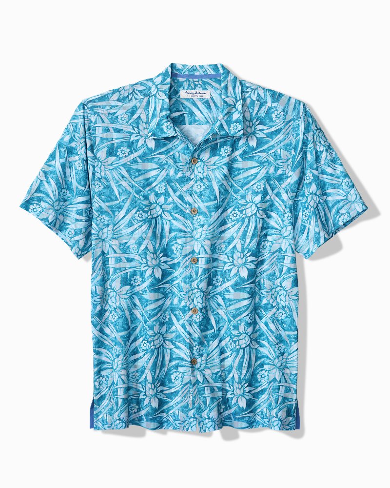 Coastal Ease Aqua Flora IslandZone Camp Shirt