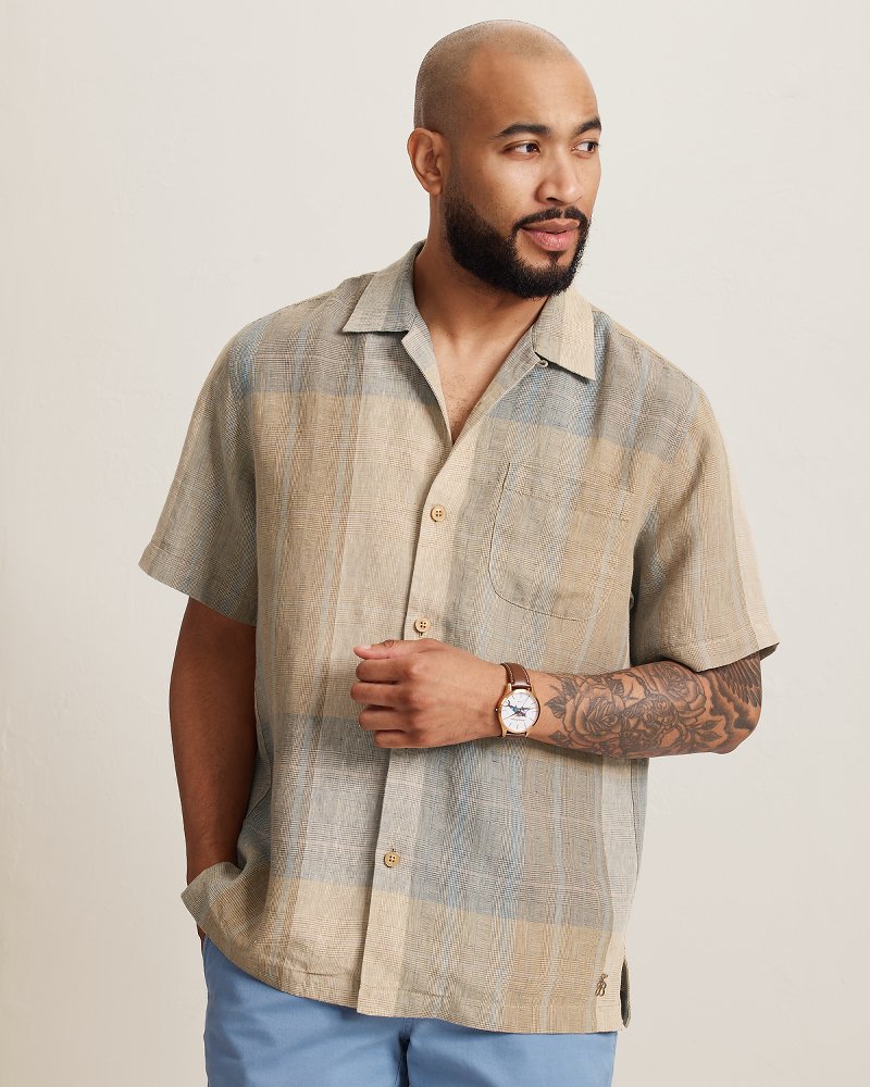Baird McNutt Castlebar Check Linen Camp Shirt