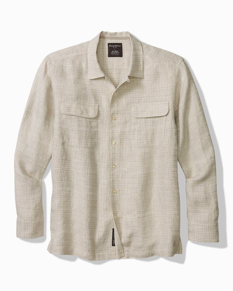 Baird McNutt Plaid Linen Long-Sleeve Shirt