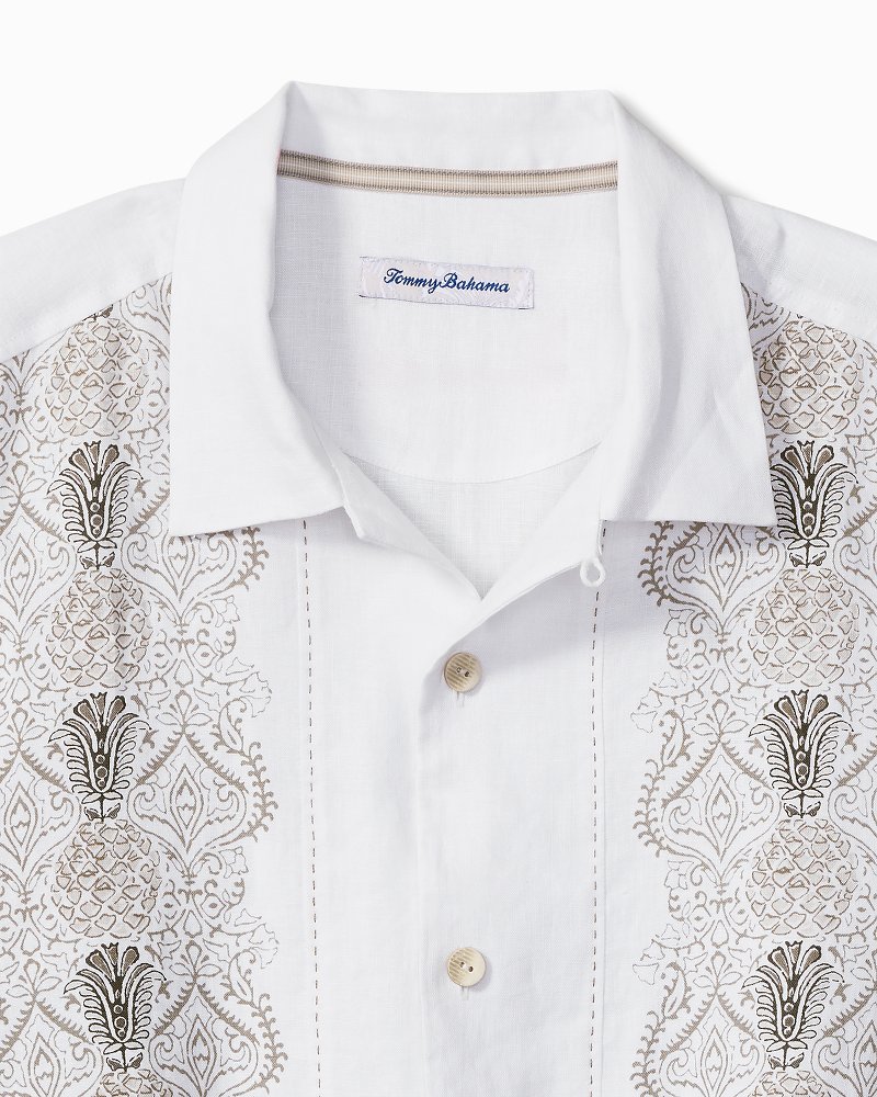Noble Pineapples Vines Linen Camp Shirt