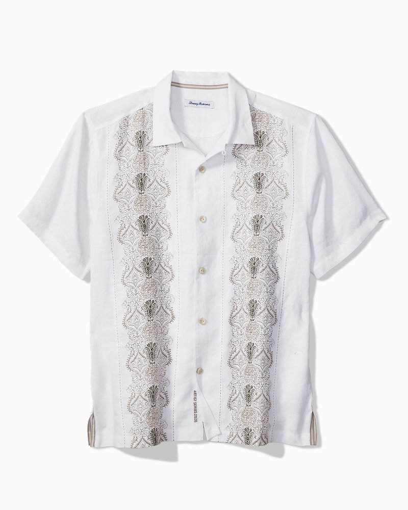 Noble Pineapples Vines Linen Camp Shirt