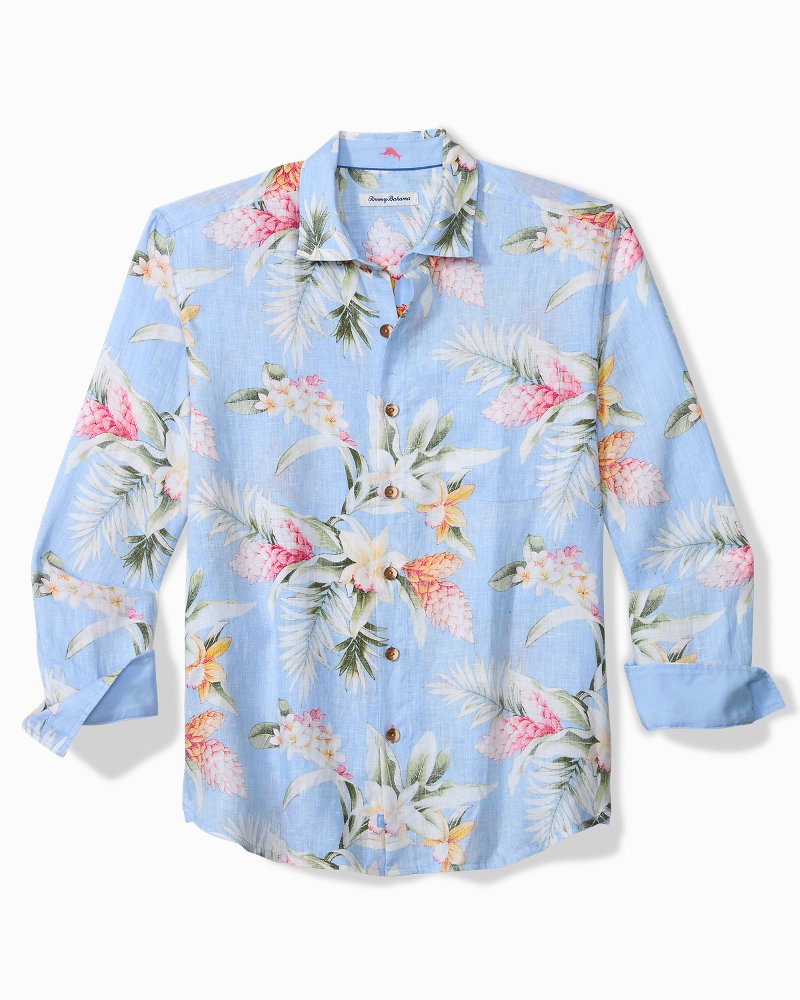 Ginger Flowers Linen Long-Sleeve Shirt