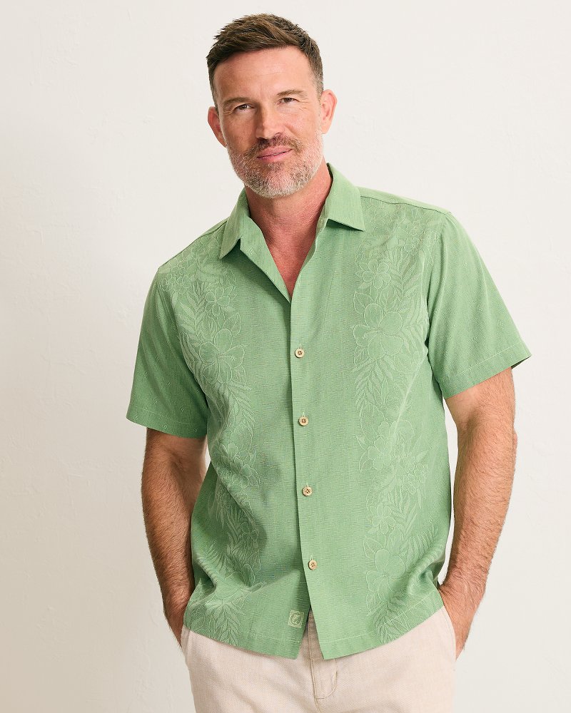 silk green dress shirt OKAICOS Long Sleeve Sage Linen Shirt main image 0