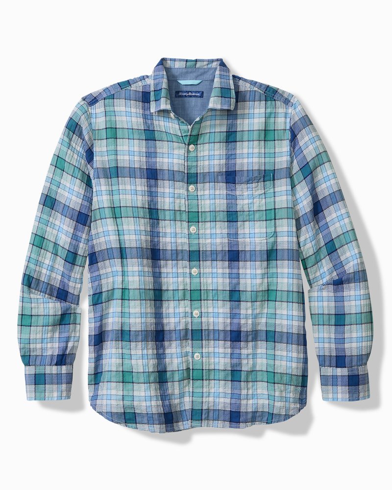 Crinkle Cay Check Cotton-Blend Shirt