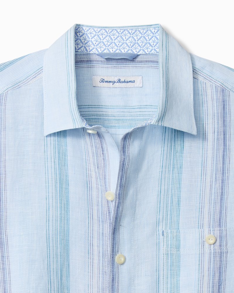 San Lucas Stripe Linen Long-Sleeve Shirt