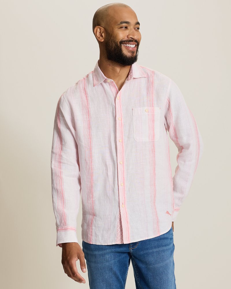 San Lucas Stripe Linen Long-Sleeve Shirt thumbnail 3