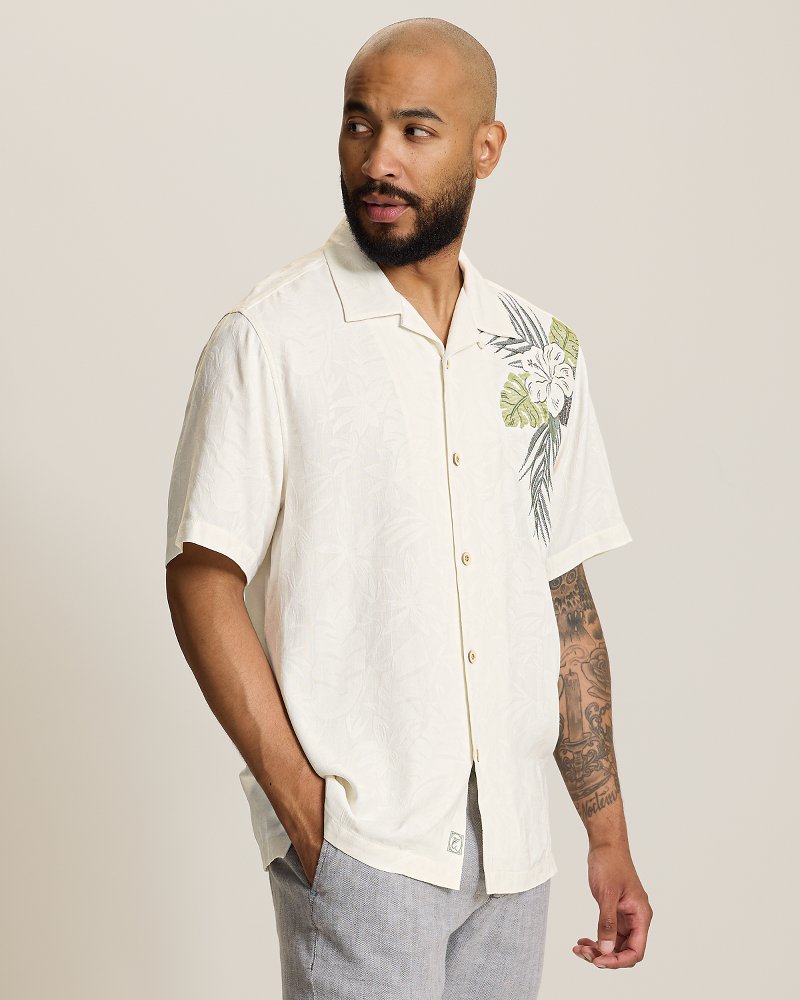 Hibiscus Lane Silk Camp Shirt