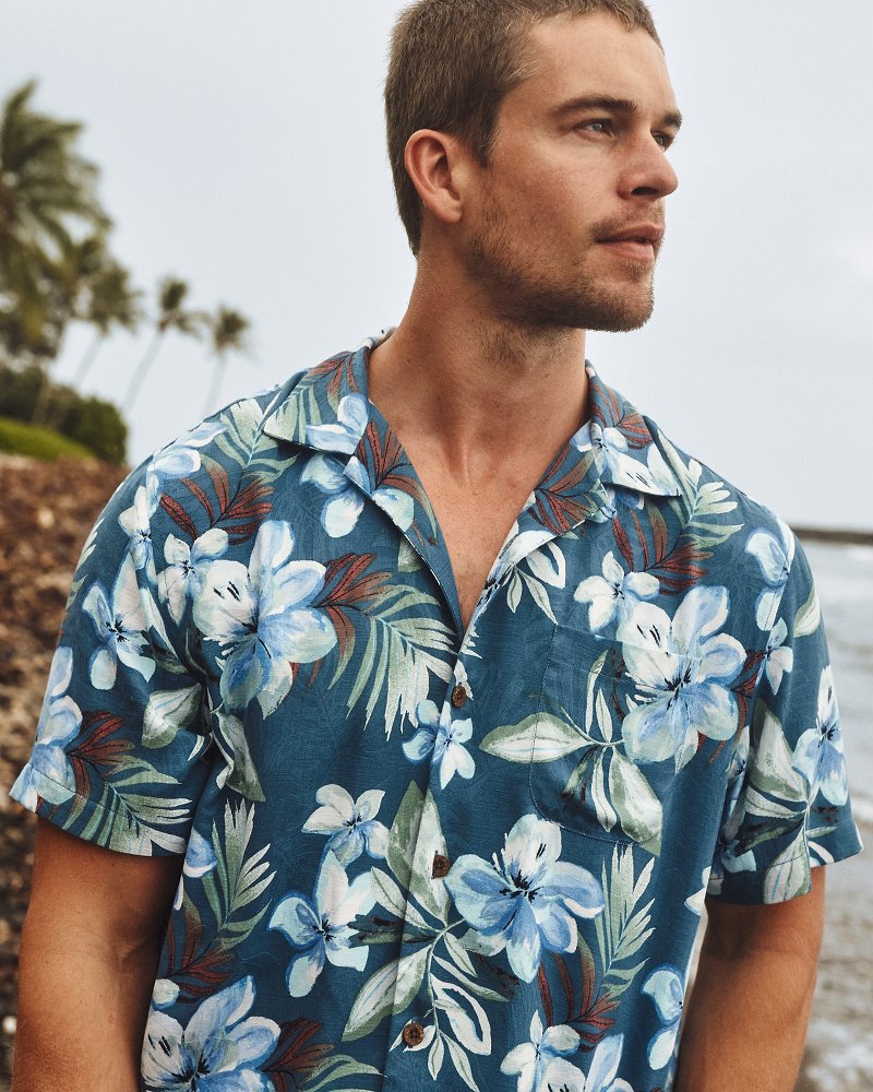 Hibiscus Bluff Silk Camp Shirt