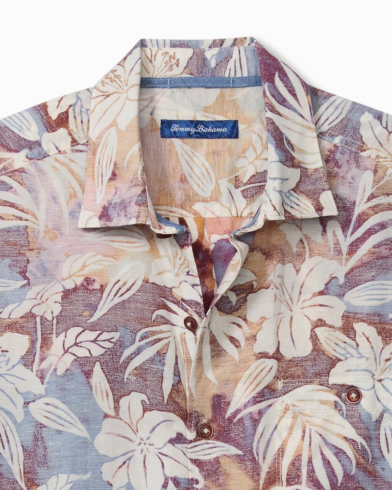 Sand Linen Sunset Ombré Short-Sleeve Shirt