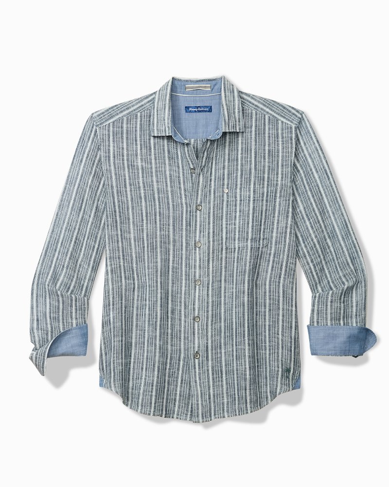 Carlsbad Stripe Linen-Blend Long-Sleeve Shirt