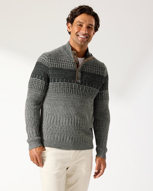 Riptide Cove Button Mock Sweater