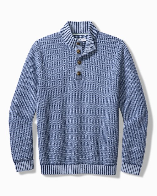 Crescent Cove Button Mock-Neck Sweater