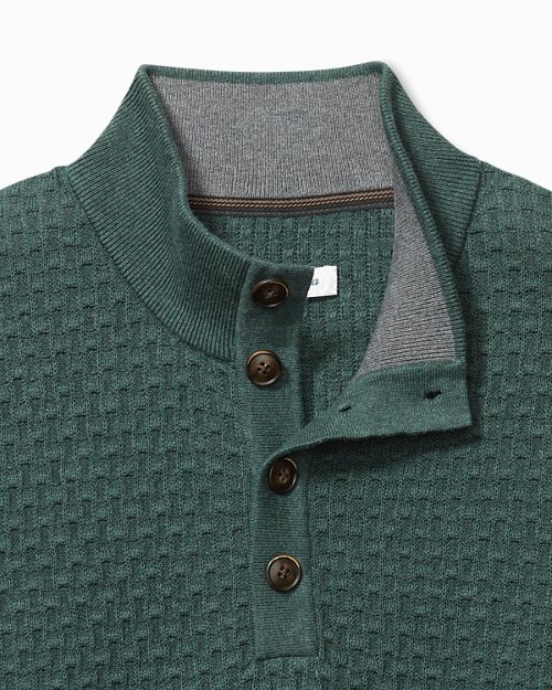Sandbar Button Mock-Neck Sweater