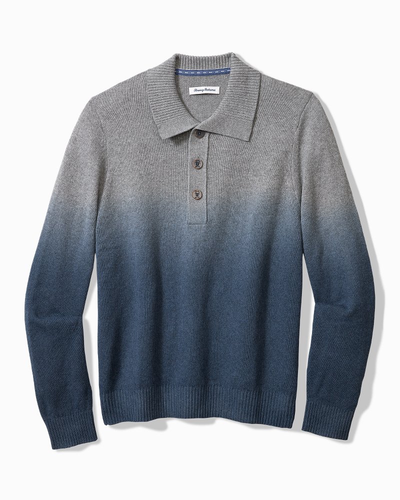 Ombré Dip-Dye Sweater Polo