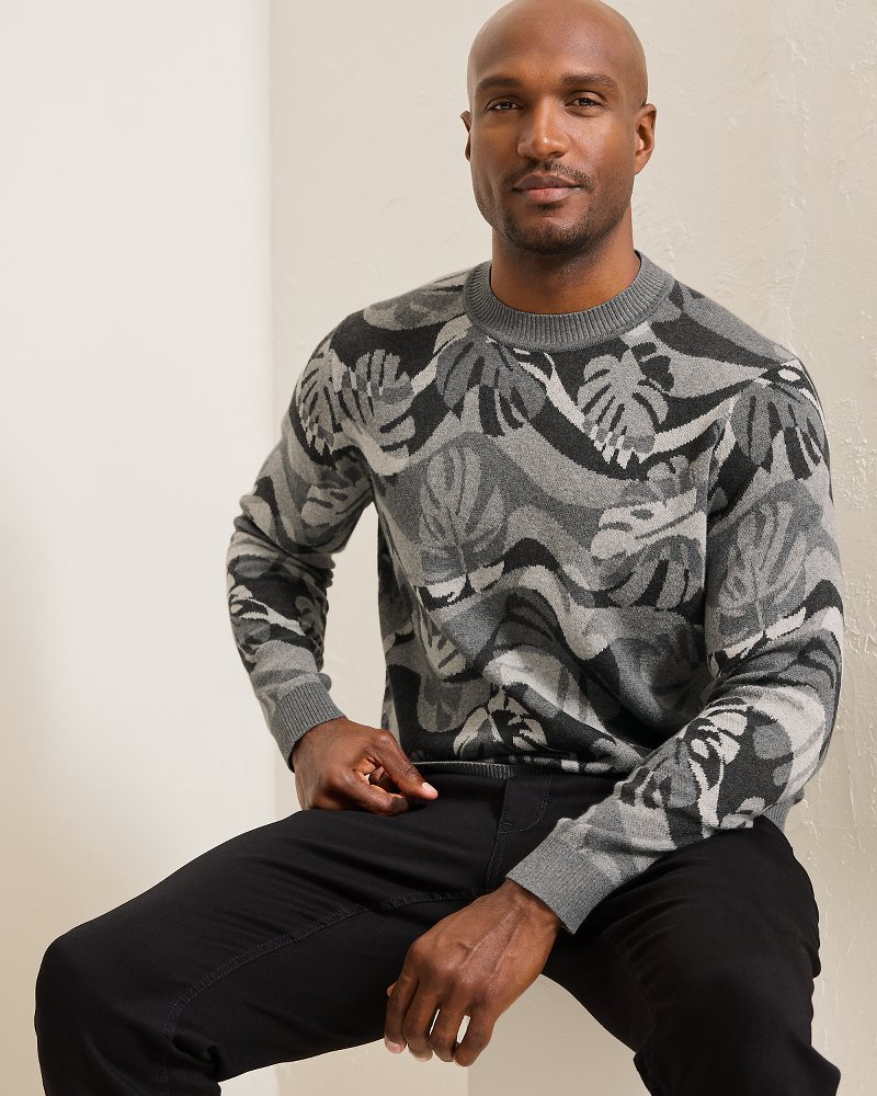 Monstera Camouflage Crew Sweater