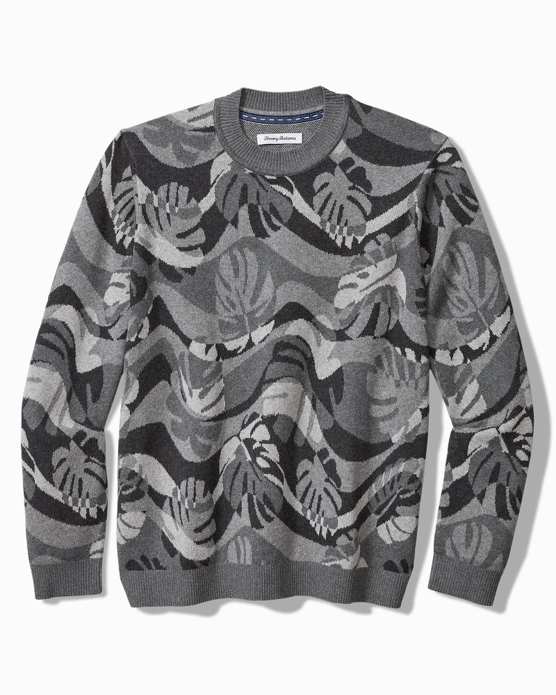 Monstera Camouflage Crew Sweater