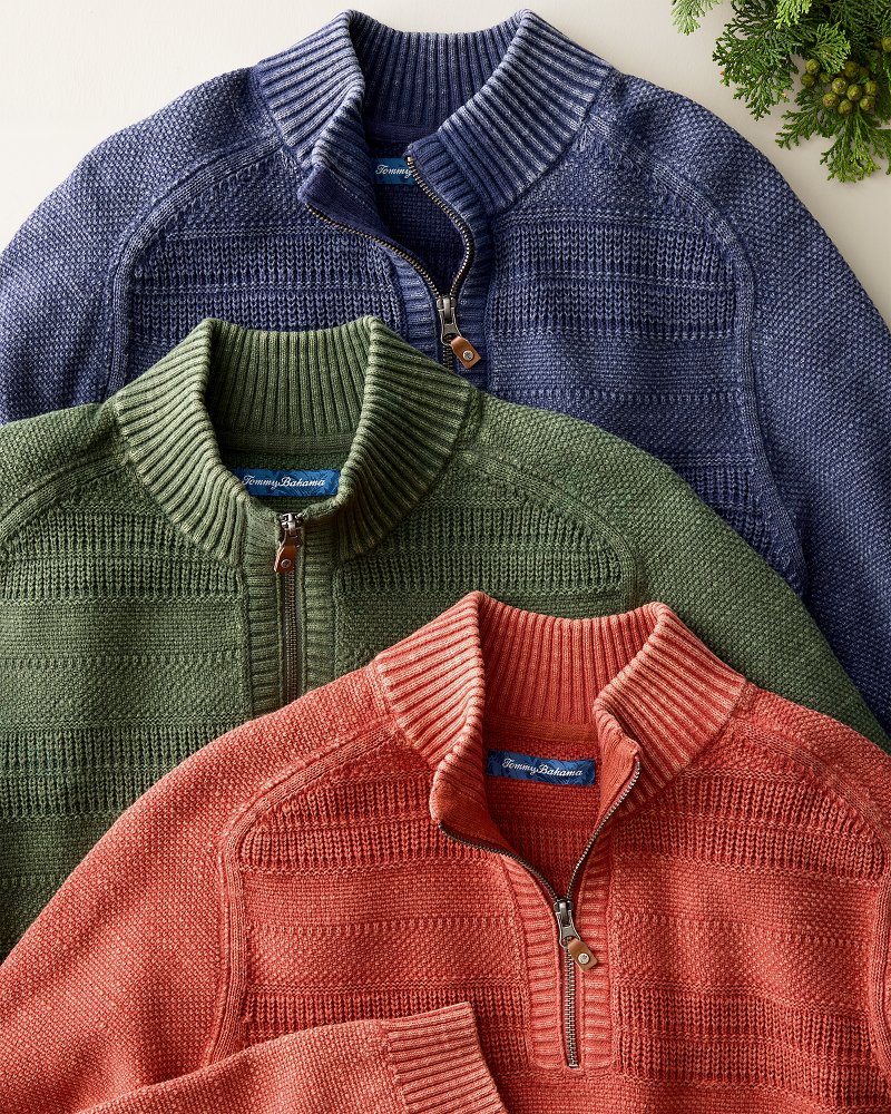 Saltwater Tides Textured Half-Zip Sweater thumbnail 5