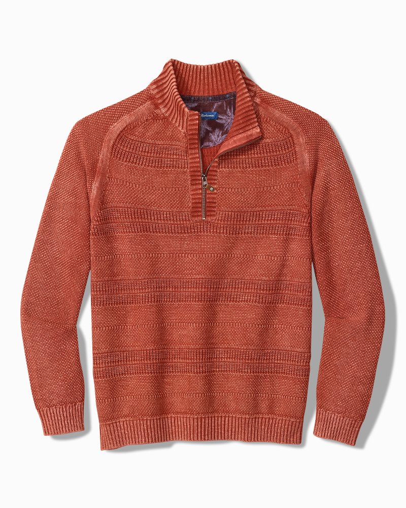 Saltwater Tides Textured Half-Zip Sweater
