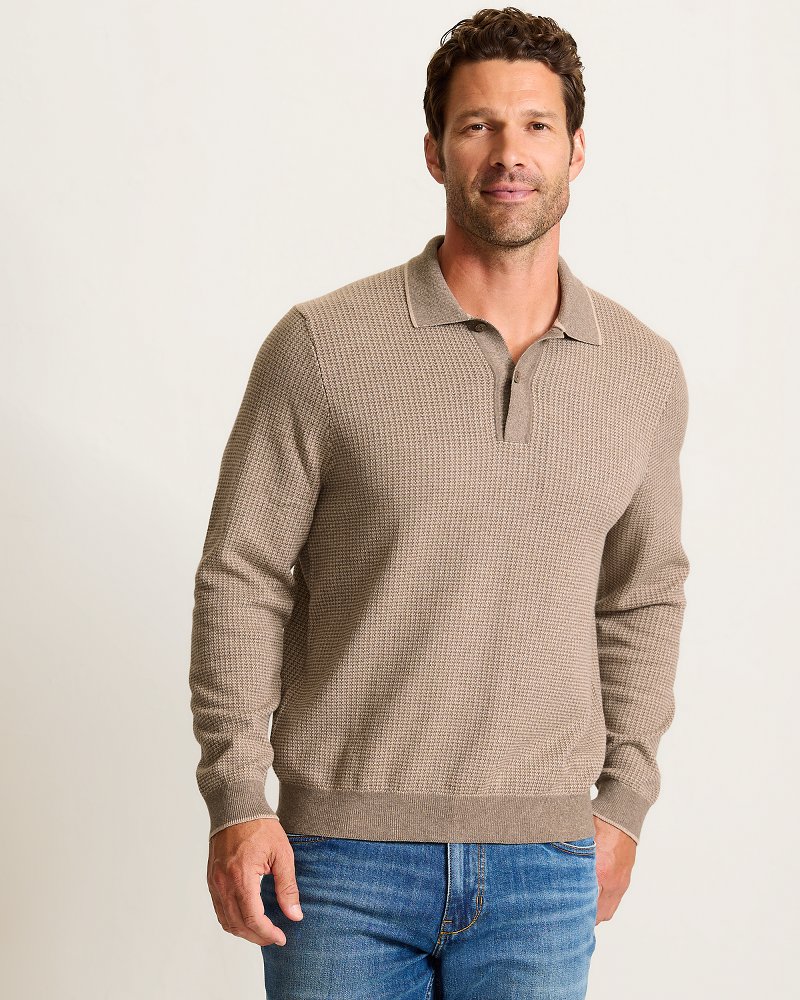 Coolside Textured Long-Sleeve IslandZone Polo
